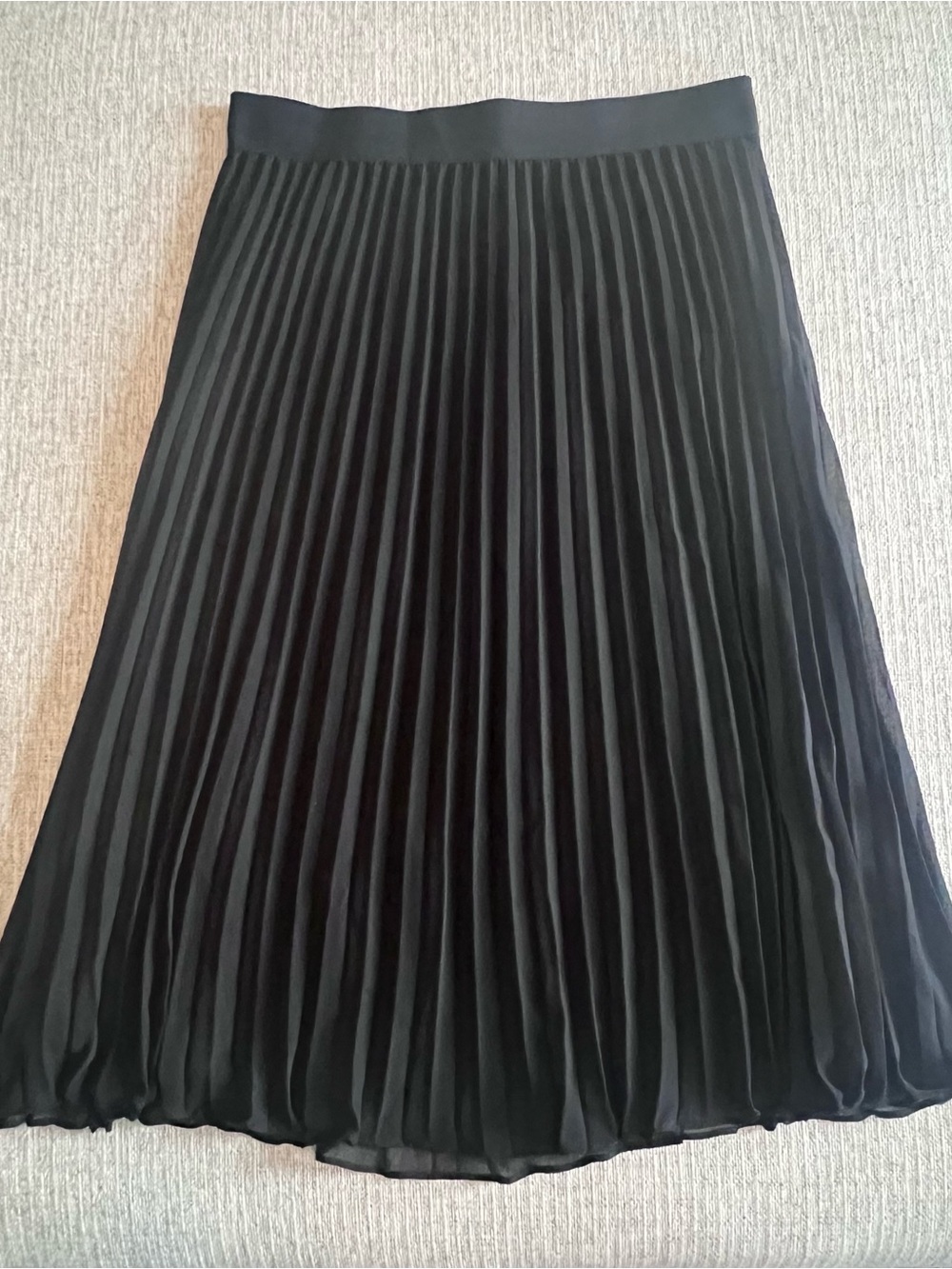 DKNY Black Pleated Midi Skirt